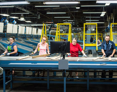 Employees working at industrial manufacturing plant in Somerset-Pulaski County, Kentucky