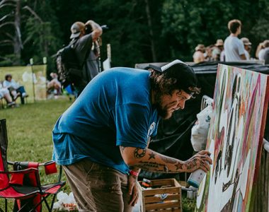 Artist creating art at Master Musicians Festival, Somerset-Pulaski County, Kentucky