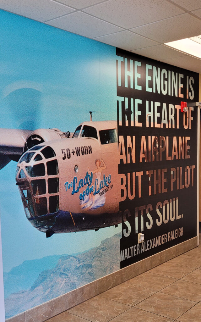 graphics on the wall of a world war 2 bomber plane